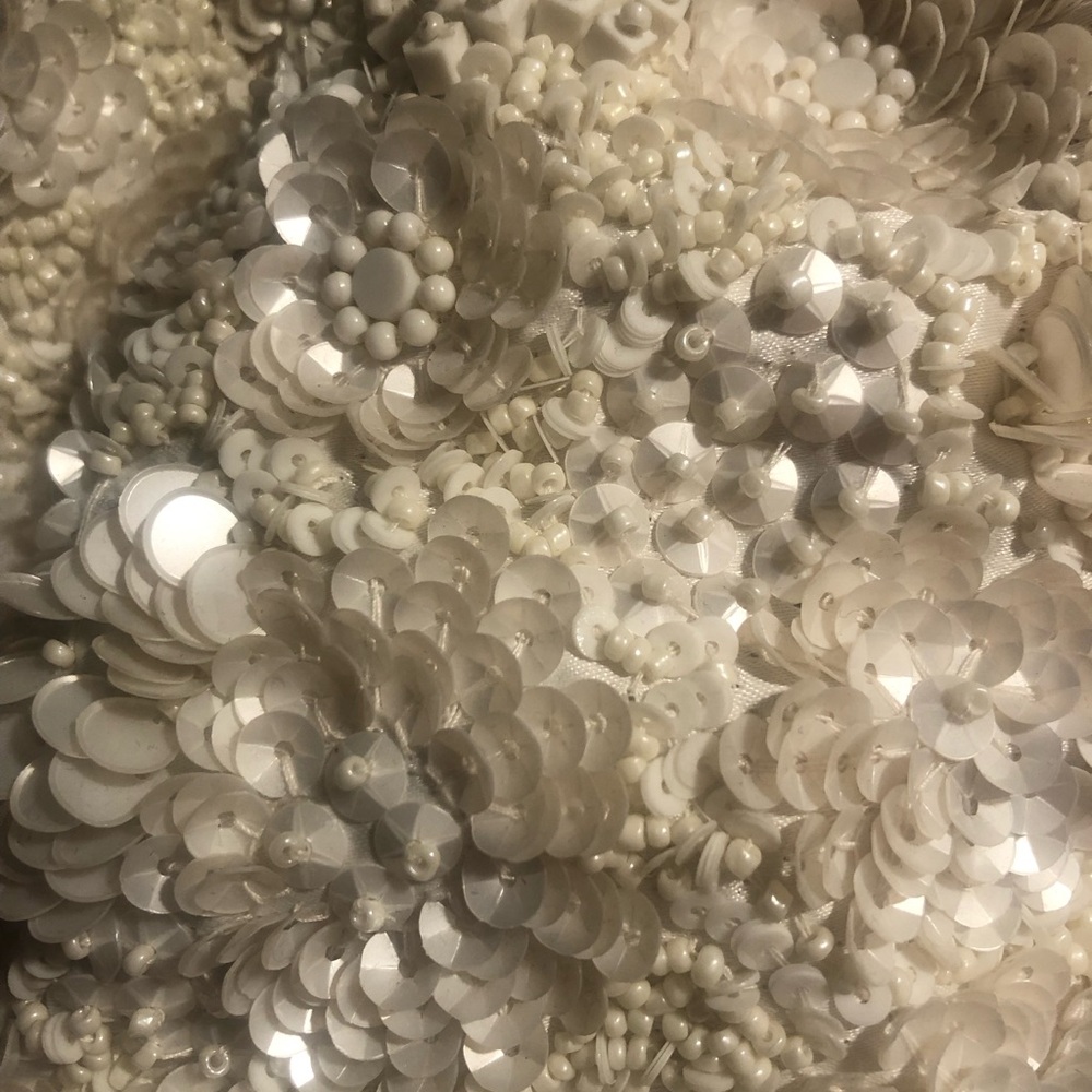Bridal Elegant White Beaded Sequin Women's Bag - Picture 5 of 12